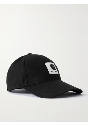 Sacai - Carhartt WIP Logo-Appliquéd Cotton-Canvas Baseball Cap - Men - Black
