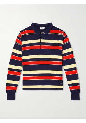 JW Anderson - Striped Knit Polo Shirt - Men - Blue - S