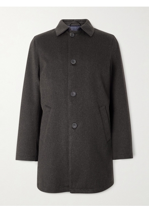 Rubinacci - Suede-Trimmed Brushed Cashmere Coat - Men - Brown - IT 48