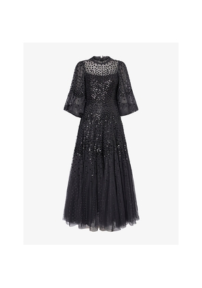 Womens Needle And Thread Scallop Sequin Woven Gown