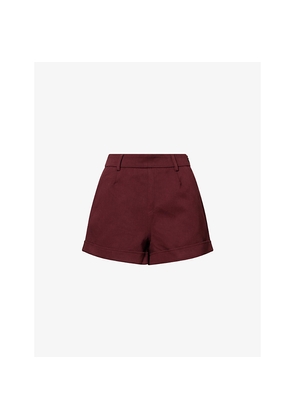 Womens L.A-Space High-Rise Tailored Cotton-Blend Shorts