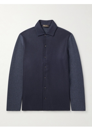 Loro Piana - Breia Felt-Panelled CashWish® Overshirt - Men - Blue - S