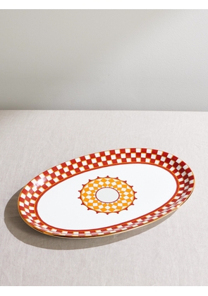 La DoubleJ - Gold-Trimmed Painted Porcelain Platter - Men - White