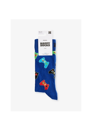 Mens Happy Socks Controller Cotton-Blend Crew Socks