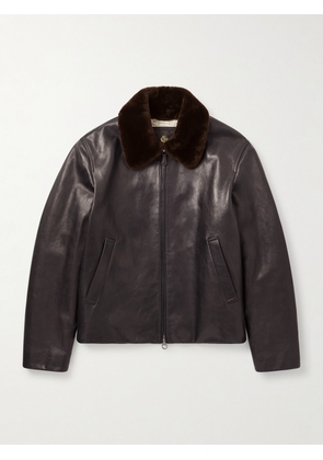 Loro Piana - Baydan Shearling-Trimmed Aviator Jacket - Men - Brown - IT 46