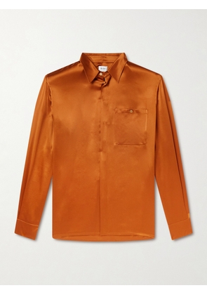 SAINT LAURENT - Silk-Satin Shirt - Men - Orange - EU 39