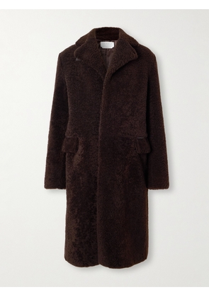 Gabriela Hearst - Leather-Trimmed Shearling Car Coat - Men - Brown - IT 48