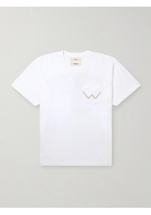 Cherry Los Angeles - Wrangler Horsepower Embroidered Printed Cotton-Jersey T-Shirt - Men - Neutrals - XS