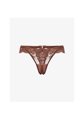 Womens Lounge Underwear Flutter Lace Thong