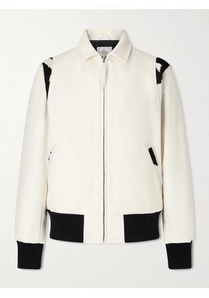 Golden Bear - The Hayes Cow-Print Wool-Blend Varsity Jacket - Men - White - S