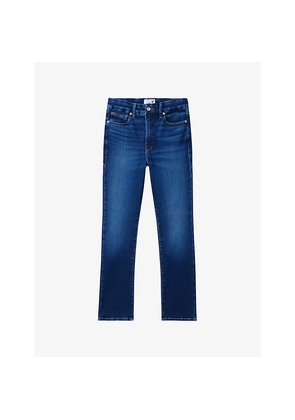 Womens Good American Dolly's Joleans Straight-Leg Stretch-Denim Jeans