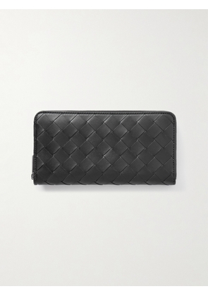 Bottega Veneta - Intrecciato Leather Zip-Around Wallet - Men - Black