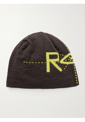 ROA - Dial Jacquard-Knit Virgin Wool-Blend Beanie - Men - Brown