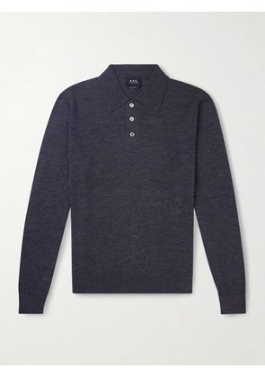 A.P.C. - Wool Polo Shirt - Men - Gray - XS