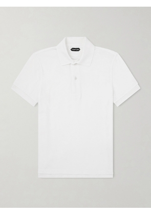 TOM FORD - Slim-Fit Cotton-Blend Terry Polo Shirt - Men - White - IT 44