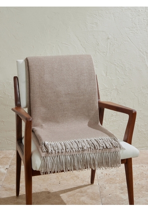 Brunello Cucinelli - Fringed Cashmere and Silk-Blend Throw - Men - Neutrals