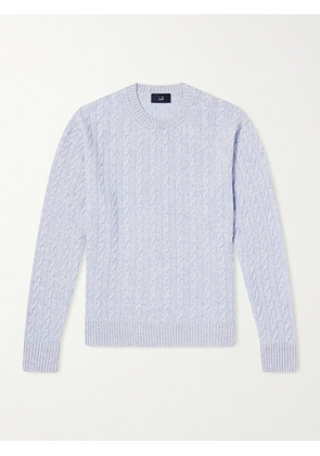 Dunhill - Cable-Knit Cashmere and Linen-Blend Sweater - Men - Blue - S