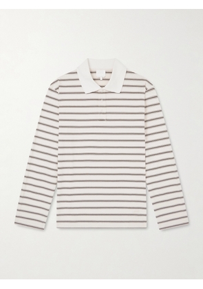 A.P.C. - Striped Organic Cotton-Jersey Polo Shirt - Men - Neutrals - S
