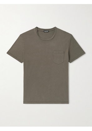 TOM FORD - Cotton and Silk-Blend T-Shirt - Men - Green - IT 44