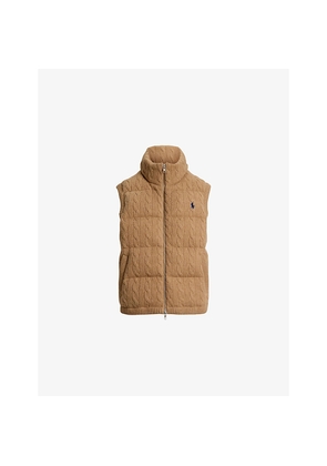 Womens Polo Ralph Lauren Brand-Embroidered Wool and Cashmere Gilet