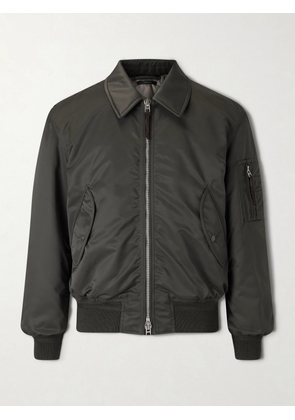 TOM FORD - Padded Satin Bomber Jacket - Men - Green - IT 46