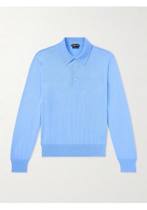 TOM FORD - Cotton Polo Shirt - Men - Blue - IT 44