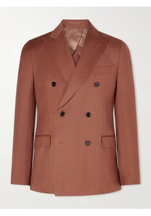 Lardini - Iconic Double-Breasted Virgin Wool Suit Jacket - Men - Brown - IT 46