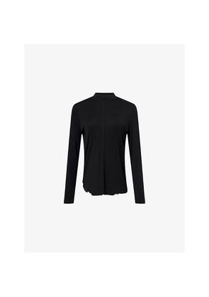 Womens Team Wang Design Acceptance Distressed-Trim Knit Top