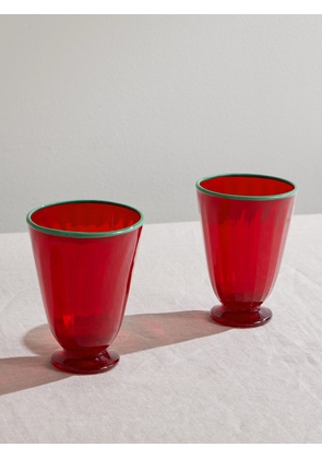 La DoubleJ - Rainbow Set of Two Murano Glasses - Men - Red