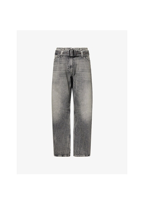 Womens Acne Studios Belted Wide-Leg Denim Jeans