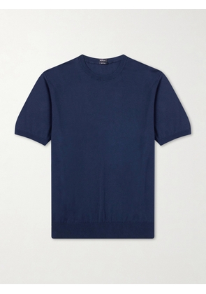 Kiton - Knitted Cotton T-Shirt - Men - Blue - S