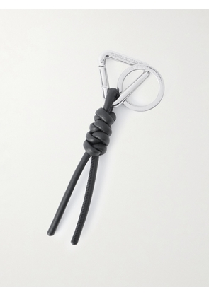 Bottega Veneta - Braided Leather and Silver-Tone Keyring - Men - Black