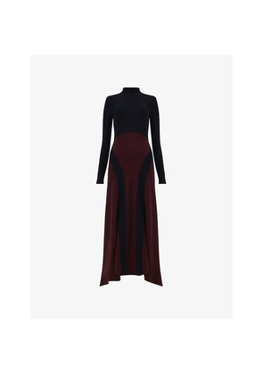 Womens Leem Patterned High-Neck Knitted Maxi Dress