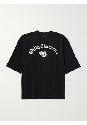 adidas Originals - Willy Chavarria Logo-Print Striped Cotton-Blend Jersey T-Shirt - Men - Black - S