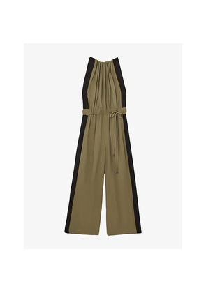 Womens Reiss Inez Colour-Block Woven Jumpsuit