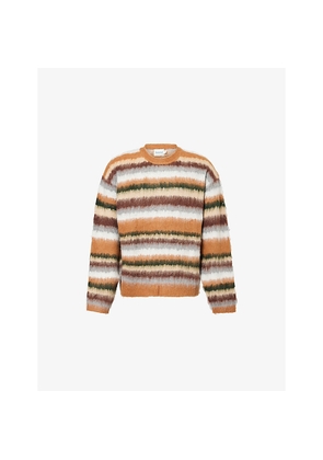 Mens Bound Brushed Striped Knitted Jumper