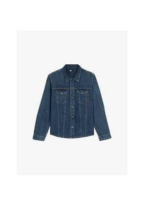Mens The Kooples Collared Patch-Pocket Denim Shirt