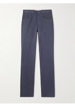 Anderson & Sheppard - Straight-Leg Cotton-Twill Trousers - Men - Blue - UK/US 30