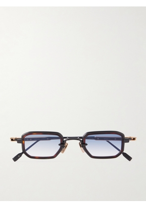 Sato - Deneb-T Square-Frame Titanium, Tortoiseshell Acetate and Gold-Tone Sunglasses - Men - Black