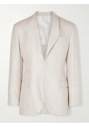 Brunello Cucinelli - Silk, Linen and Wool-Blend Blazer - Men - Neutrals - IT 46