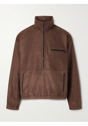 Auralee - Silk-Fleece Half-Zip Sweatshirt - Men - Brown - 3