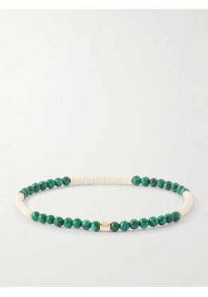 Luis Morais - 14-Karat Gold, Malachite and Onyx Beaded Bracelet - Men - Green
