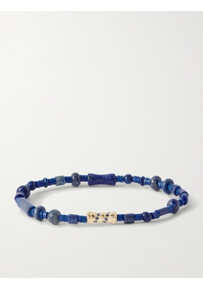 Luis Morais - 14-Karat Gold, Sapphire and Lapis Lazuli Beaded Bracelet - Men - Blue