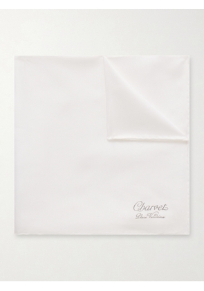 Charvet - Logo-Print Silk Pocket Square - Men - White