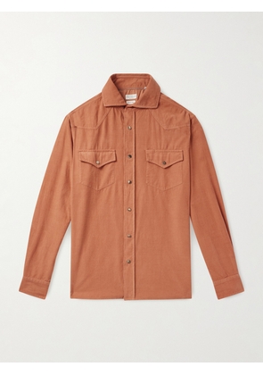 Brunello Cucinelli - Cotton-Corduroy Western Shirt - Men - Orange - S