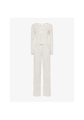 Womens The Nap Co Pointelle Cardigan and Trouser Cotton-Knit Pyjama Set