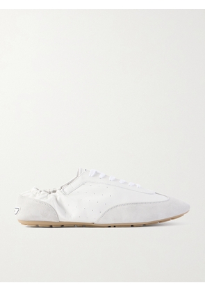 SAINT LAURENT - Lewis Suede and Full-Grain Leather Sneakers - Men - White - EU 42