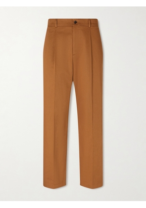 Valentino Garavani - Straight-Leg Cotton-Gabardine Trousers - Men - Brown - IT 46