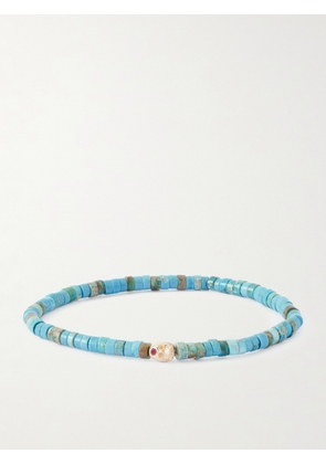 Luis Morais - 14-Karat Gold, Ruby and Turquoise Beaded Bracelet - Men - Blue