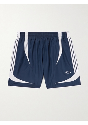 Balenciaga - Straight-Leg Embroidered Striped Swim Shorts - Men - Blue - S
